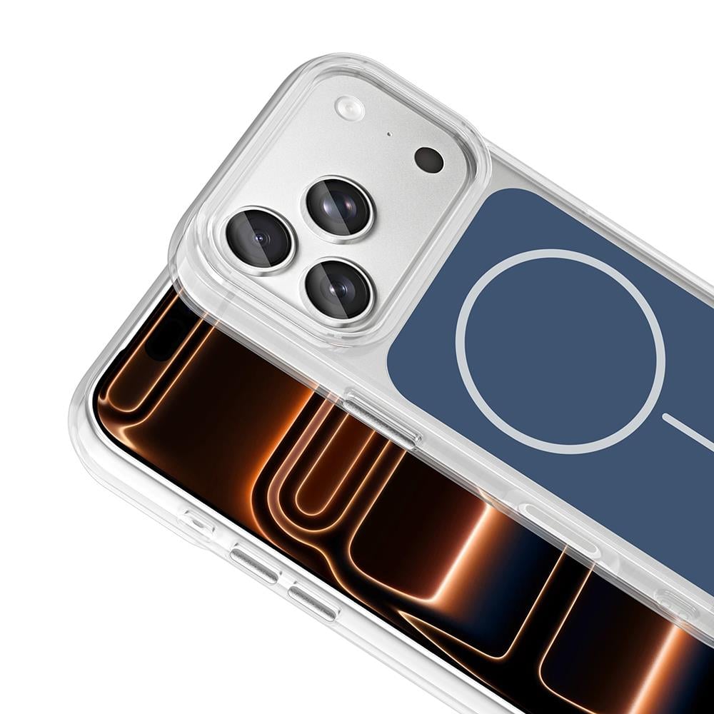 Apple iPhone 17 Pro Max Kılıf M-Safe Şarj Özellikli Metal Buton Tasarımlı Zore İkonik Sert Silikon Kapak