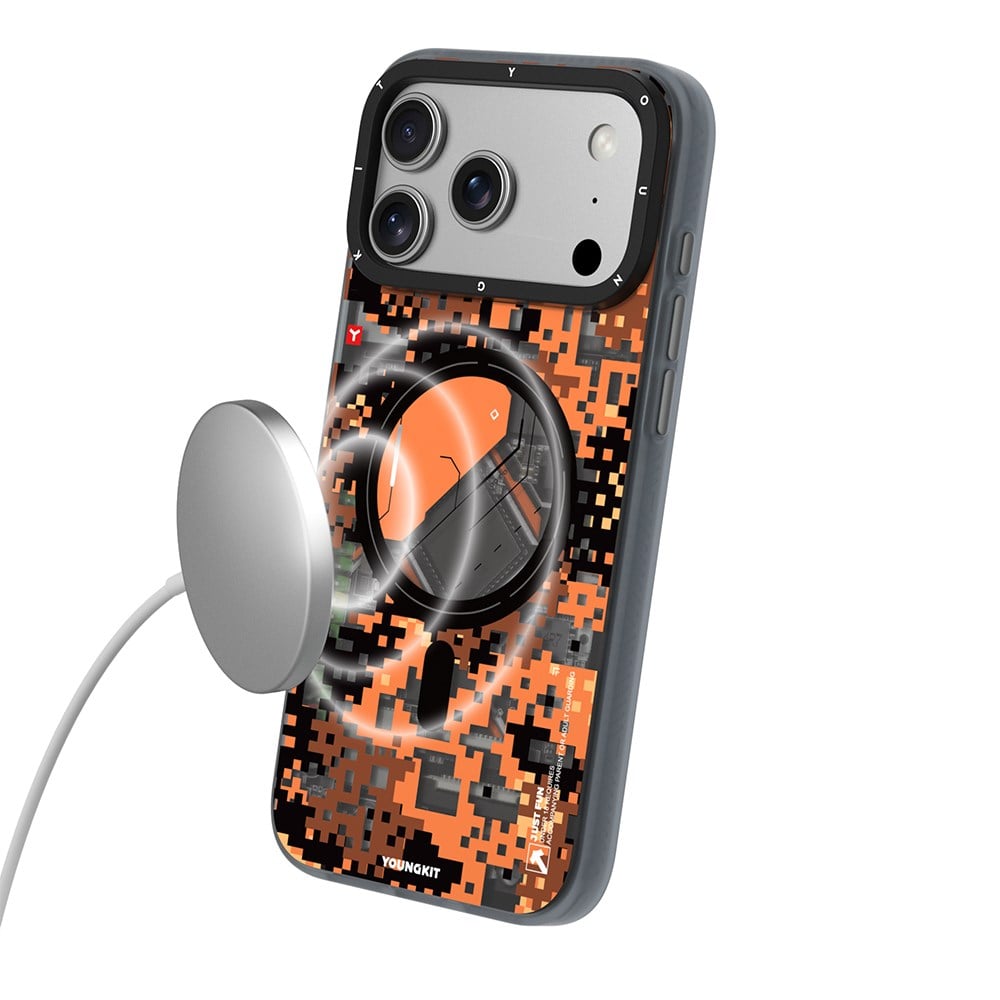 Apple iPhone 17 Pro Max Kılıf M-Safe Şarj Özellikli Youngkit Camouflage Sykell Serisi Kapak
