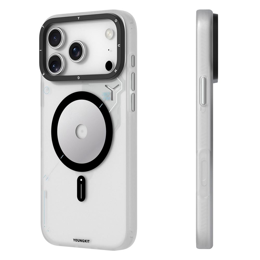 Apple iPhone 17 Pro Max Kılıf M-safe Şarj Özellikli Disk Desenli Youngkit Disc Battle Kapak