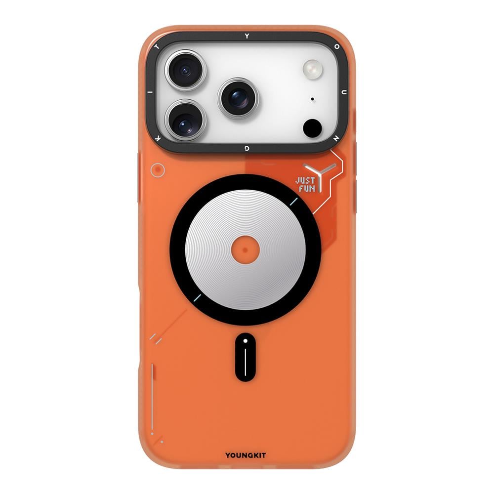 Apple iPhone 17 Pro Max Kılıf M-safe Şarj Özellikli Disk Desenli Youngkit Disc Battle Kapak