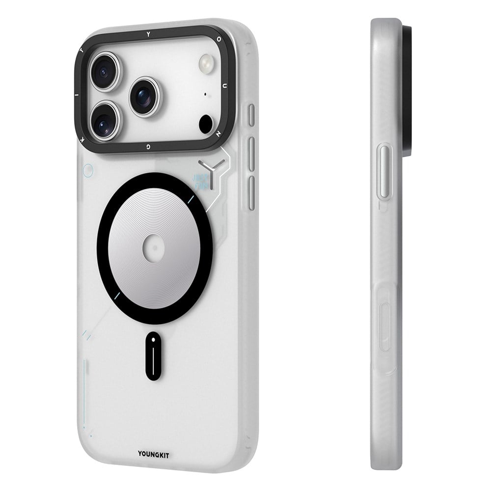 Apple iPhone 17 Pro Max Kılıf M-safe Şarj Özellikli Disk Desenli Youngkit Disc Battle Kapak