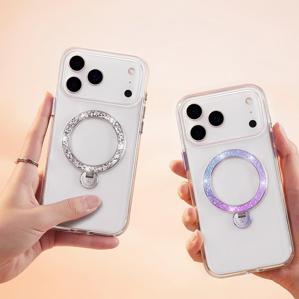 Apple iPhone 17 Pro Max Kılıf M-safe Şarj Özellikli Simli Standlı Pynana Dancing Circle Trendy Serisi Kapak