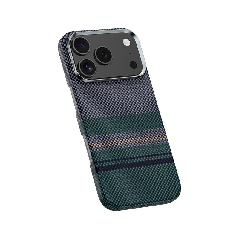 Apple iPhone 17 Pro Max Kılıf M-safe Şarj Özellikli Karbon Fiber Tasarımlı Benks Aurora ArmorPro Kevlar Kapak