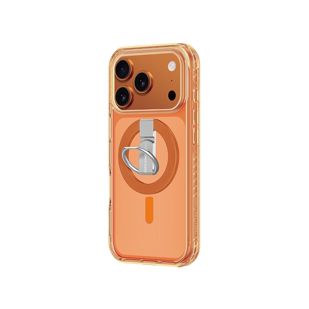 Apple iPhone 17 Pro Max Kılıf M-safe Şarj Özellikli Yüzük Standlı Amazingthing Titan Pro Serisi Kapak