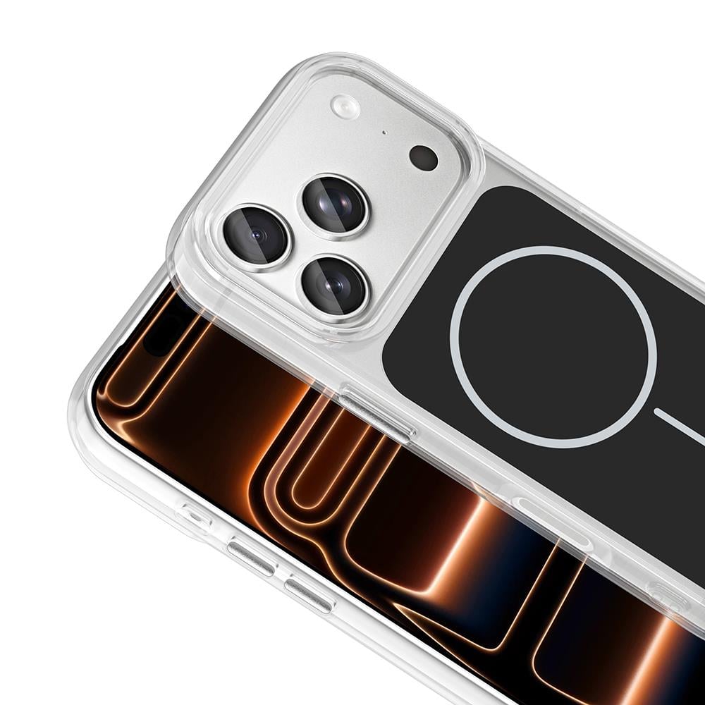 Apple iPhone 17 Pro Max Kılıf M-Safe Şarj Özellikli Metal Buton Tasarımlı Zore İkonik Sert Silikon Kapak