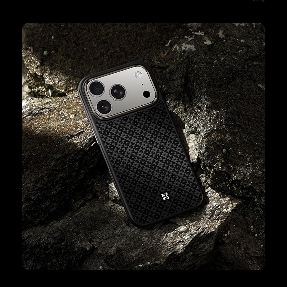 Apple iPhone 17 Pro Max Kılıf M-Safe Şarj Özellikli Benks ArmorPro ArmorGrid Serisi Kevlar Kapak
