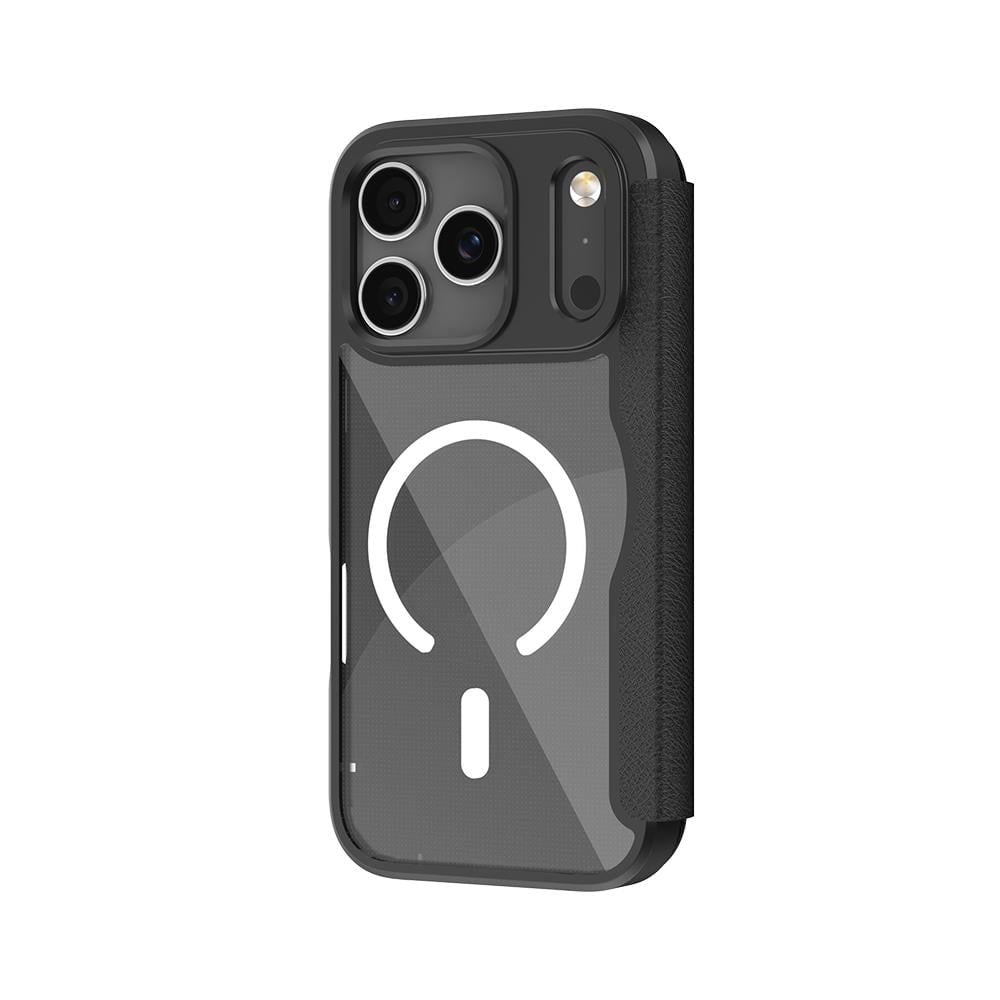 Apple iPhone 17 Pro Max Kılıf M-Safe Şarj Özellikli Raptic Air Folio Şeffaf Kartlıklı Kapaklı Kılıf