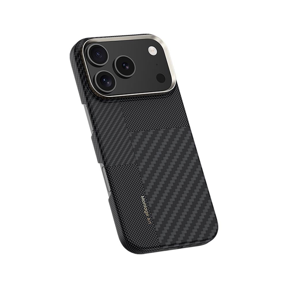 Apple iPhone 17 Pro Max Kılıf M-safe Şarj Özellikli Karbon Fiber Benks Montage ArmorAir Kevlar Kapak