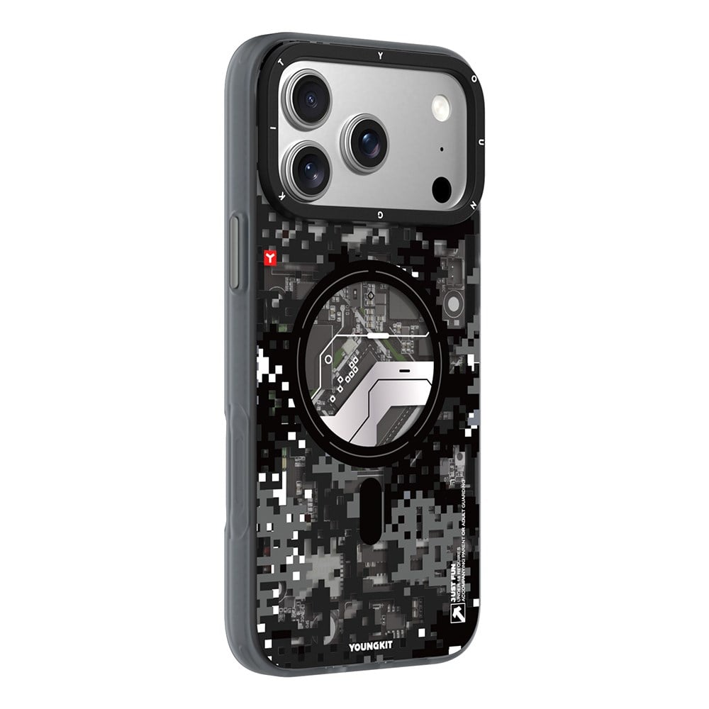 Apple iPhone 17 Pro Max Kılıf M-Safe Şarj Özellikli Youngkit Camouflage Sykell Serisi Kapak