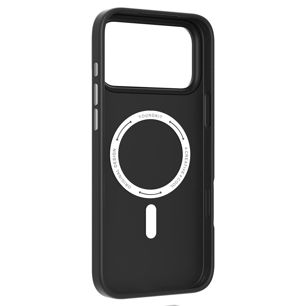 Apple iPhone 17 Pro Max Kılıf M-safe Şarj Özellikli Basit Mat Deri Desenli Youngkit Tech Fashion Serisi Kapak