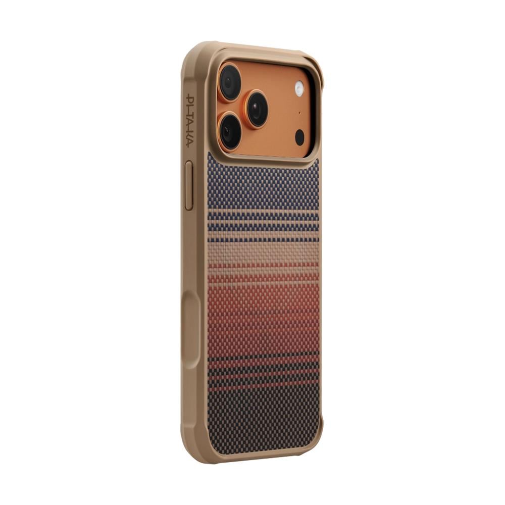 Apple iPhone 17 Pro Max Kılıf M-safe Şarj Özellikli Pitaka Tactile Woven Sunset-Moonrise Aramid Pro Guard Serisi Kapak