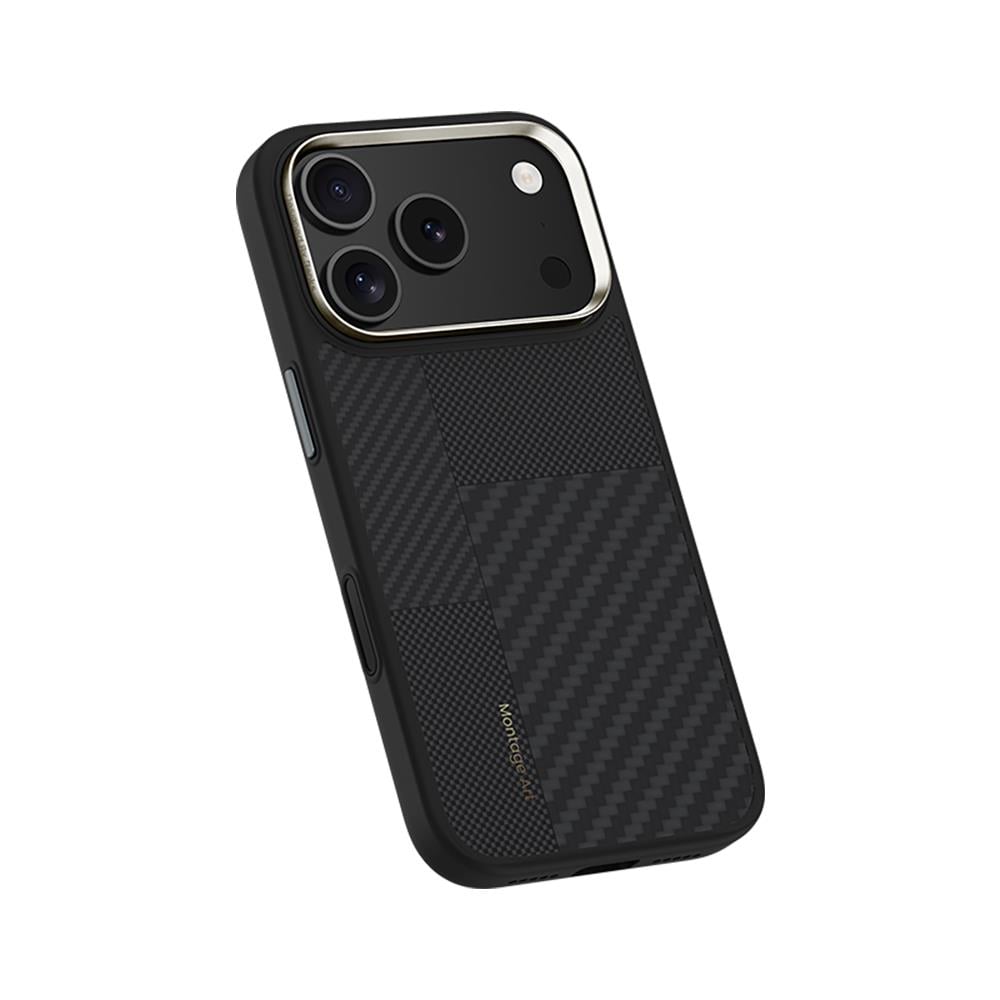 Apple iPhone 17 Pro Max Kılıf M-safe Şarj Özellikli Karbon Fiber Benks Montage Hybrid ArmorPro Kevlar Kapak
