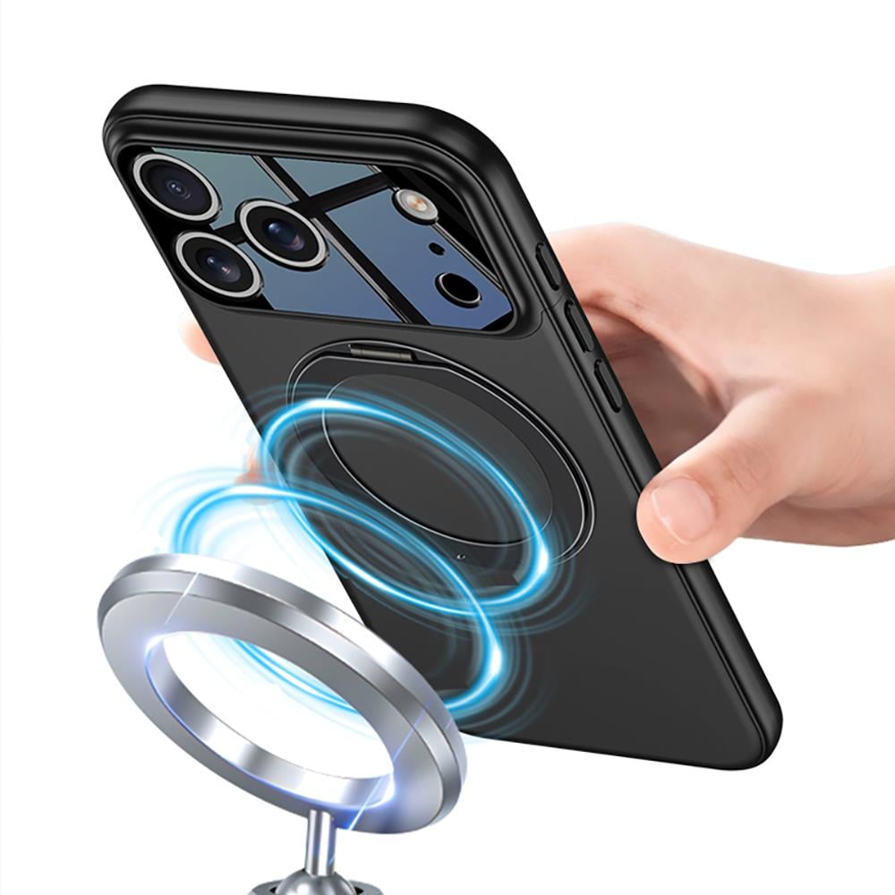 Apple iPhone 17 Pro Max Kılıf M-safe Şarj Özellikli 360 Derece Standlı Çift Parçalı Zore Torino Kapak