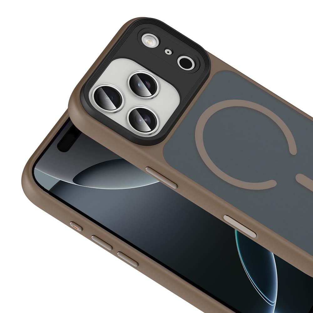 Apple iPhone 17 Pro Max Kılıf Mat Arka Yüzey Wireless Şarj Özellikli Zore Flet M-safe Kapak
