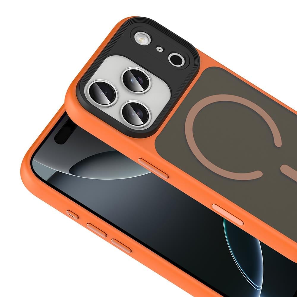 Apple iPhone 17 Pro Max Kılıf Mat Arka Yüzey Wireless Şarj Özellikli Zore Flet M-safe Kapak