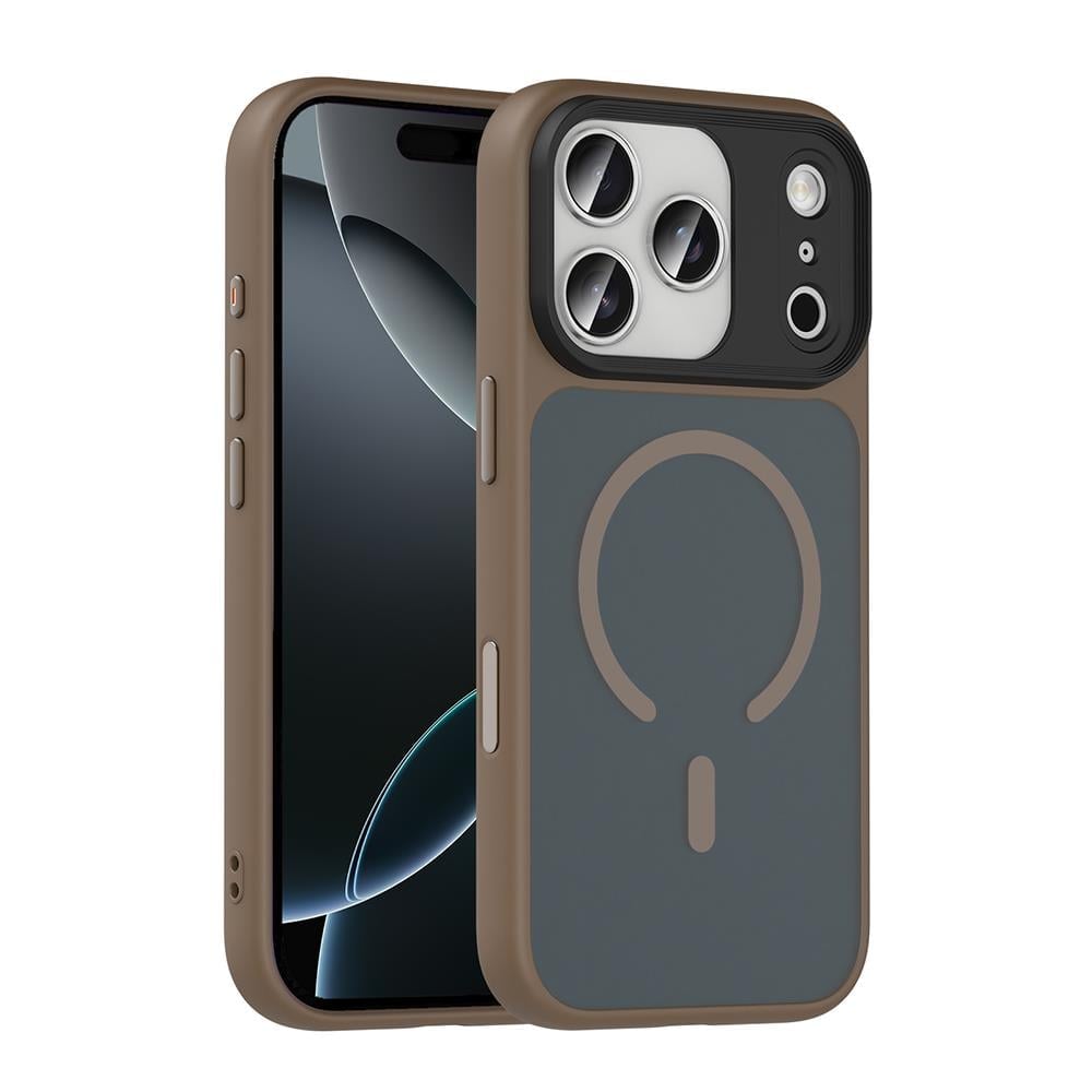 Apple iPhone 17 Pro Max Kılıf Mat Arka Yüzey Wireless Şarj Özellikli Zore Flet M-safe Kapak