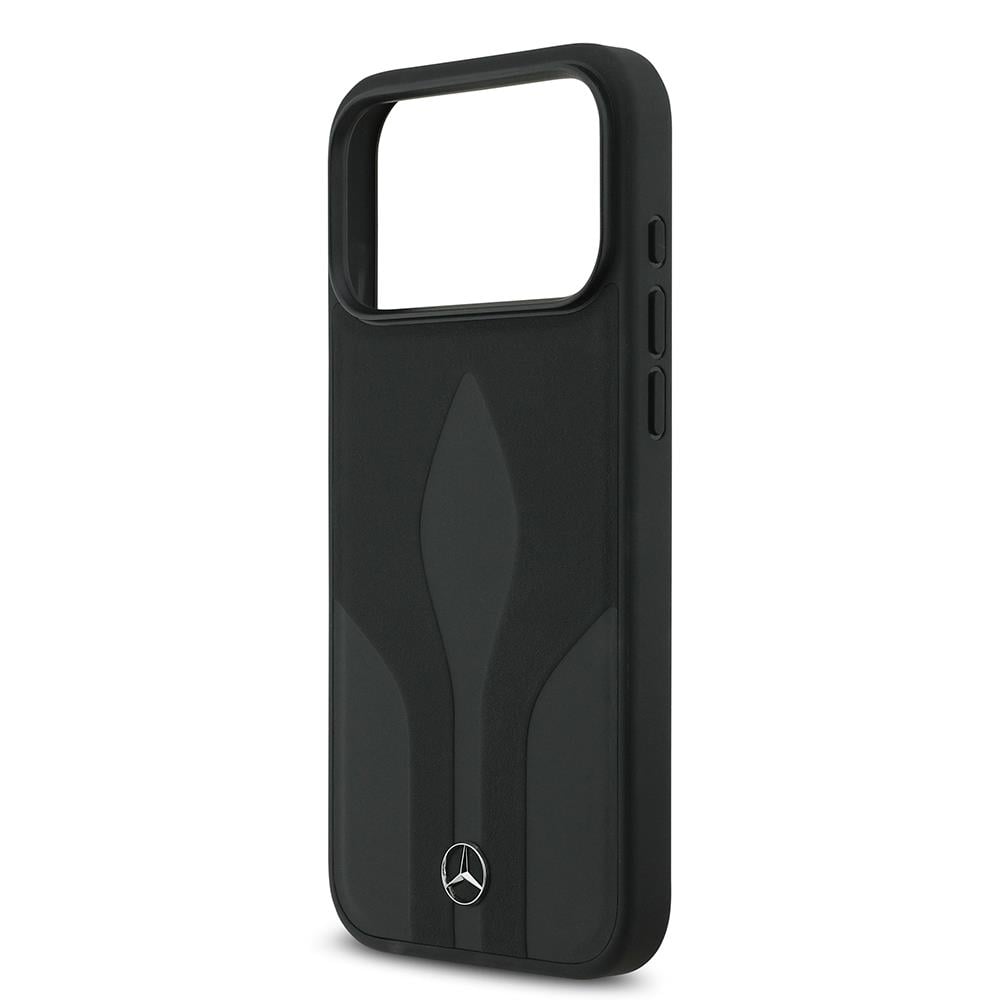 Apple iPhone 17 Pro Max Kılıf Mercedes Benz Orjinal Lisanslı M-safe Şarj Özellikli Dokulu Desenli Deri Kapak