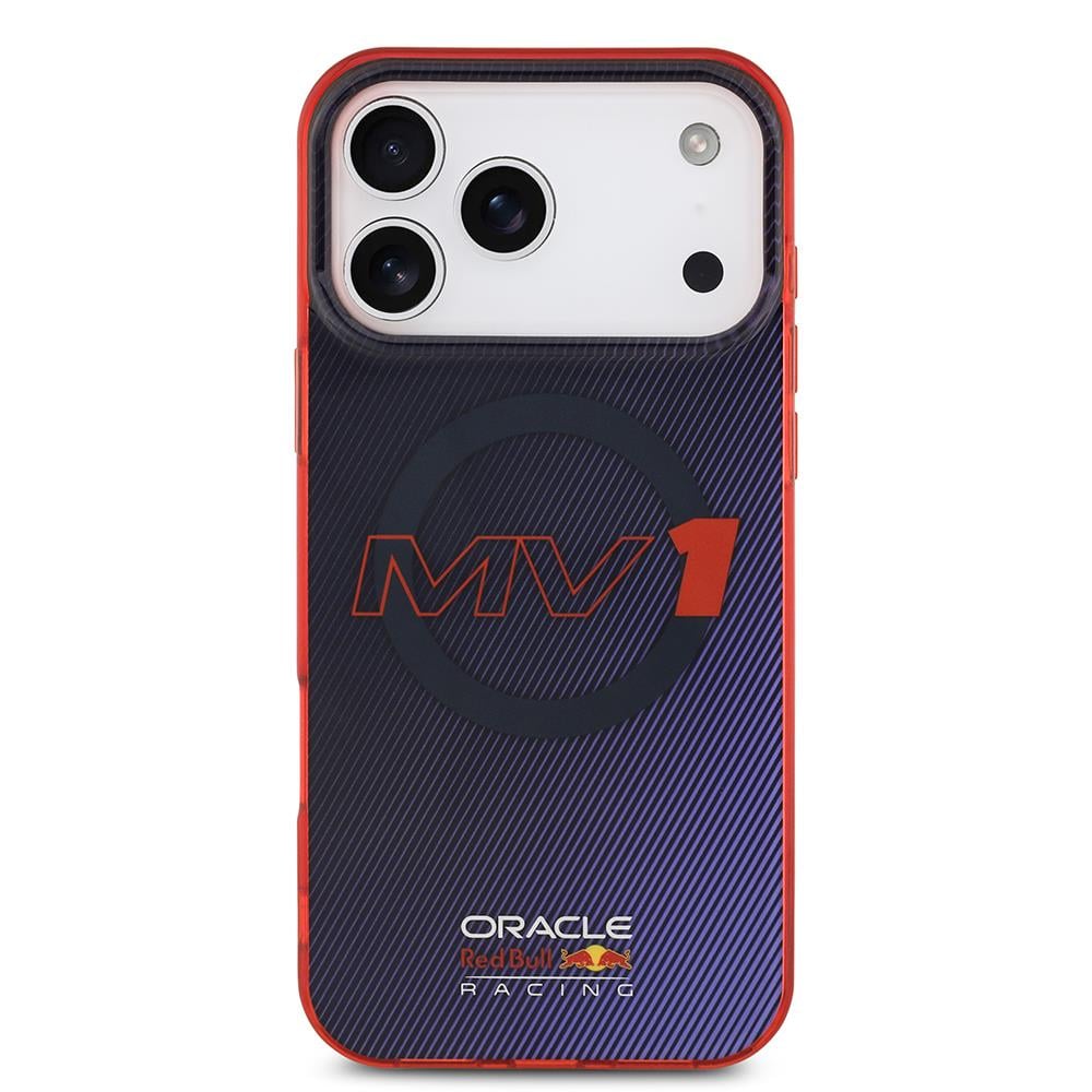 Apple iPhone 17 Pro Max Kılıf Redbull Orjinal Lisanslı M-safe Şarj Özellikli Çift Katmanlı Çizgi Desenli Sert PC MV Kapak