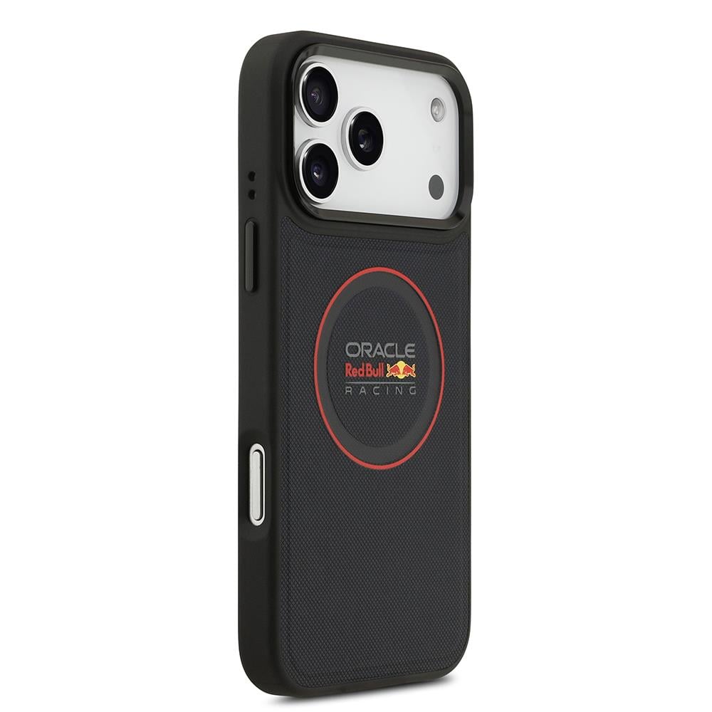 Apple iPhone 17 Pro Max Kılıf Redbull Orjinal Lisanslı M-safe Şarj Özellikli Kırmızı Halka ve Logo Kabartmalı PU Deri Kapak