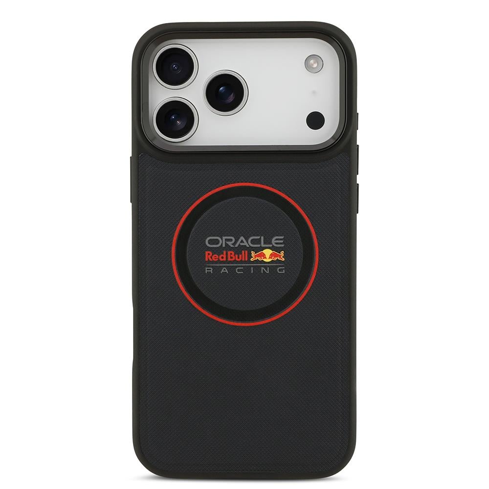 Apple iPhone 17 Pro Max Kılıf Redbull Orjinal Lisanslı M-safe Şarj Özellikli Kırmızı Halka ve Logo Kabartmalı PU Deri Kapak