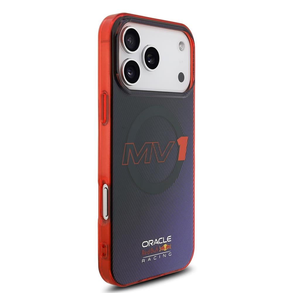 Apple iPhone 17 Pro Max Kılıf Redbull Orjinal Lisanslı M-safe Şarj Özellikli Çift Katmanlı Çizgi Desenli Sert PC MV Kapak
