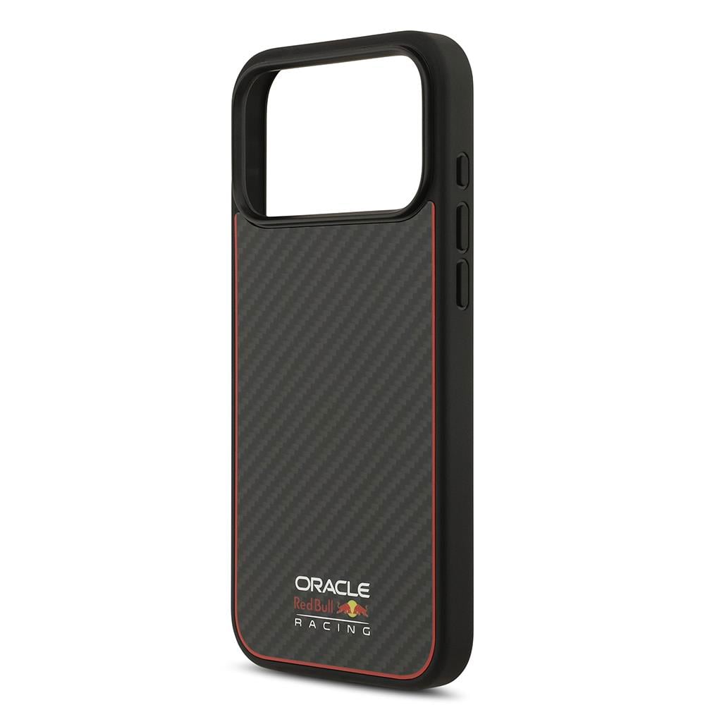 Apple iPhone 17 Pro Max Kılıf Redbull Orjinal Lisanslı M-safe Şarj Özellikli Karbon Fiber Parlayan Logolu Kevlar Kapak