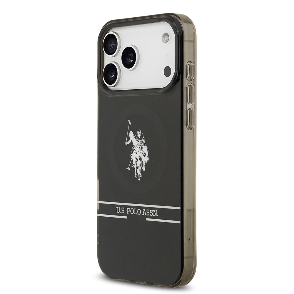 Apple iPhone 17 Pro Max Kılıf U.S. Polo Assn. Orjinal Lisanslı M-safe Şarj Özellikli IML Double Horse Stripe Logolu Kapak