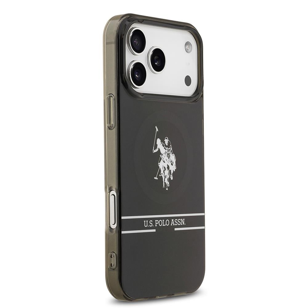 Apple iPhone 17 Pro Max Kılıf U.S. Polo Assn. Orjinal Lisanslı M-safe Şarj Özellikli IML Double Horse Stripe Logolu Kapak