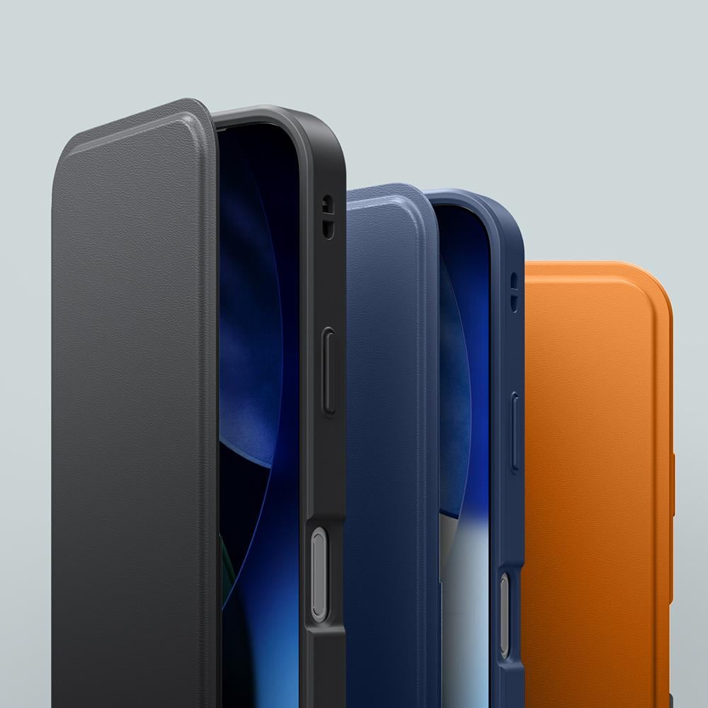 Apple iPhone 17 Pro Max PU Kartlıklı Kapaklı Amazingthing Glamour Foilo Serisi Kılıf
