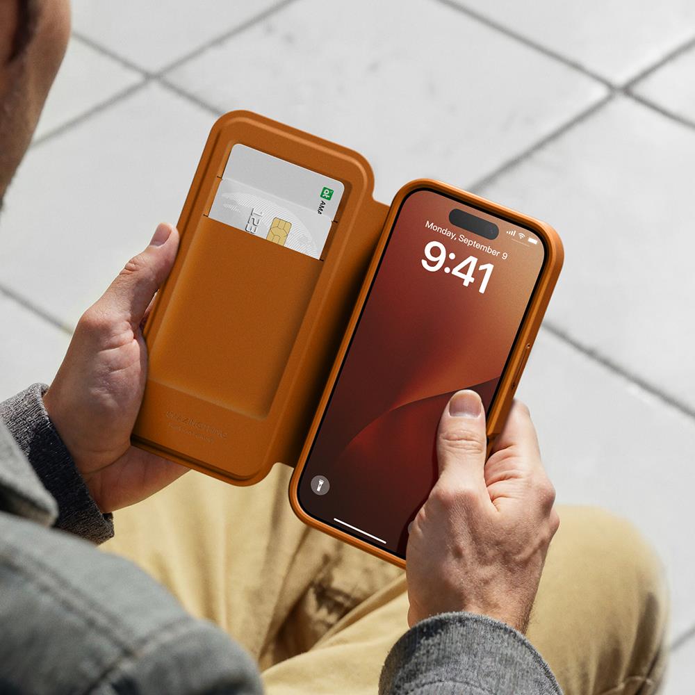 Apple iPhone 17 Pro Max PU Kartlıklı Kapaklı Amazingthing Glamour Foilo Serisi Kılıf