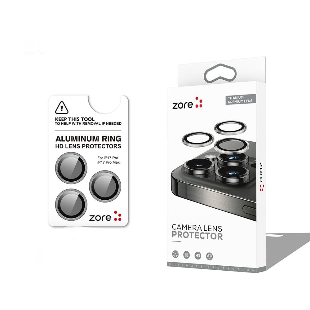 Apple iPhone 17 Pro Zore CL-12 Premium Safir Parmak İzi Bırakmayan Anti-Reflective Kamera Lens Koruyucu