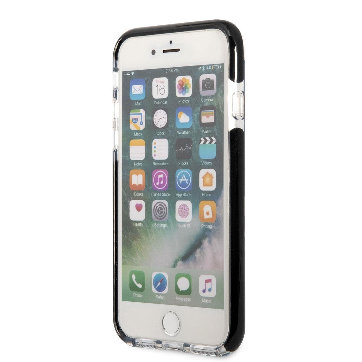 Apple iPhone 8 Kılıf Karl Lagerfeld Kenarları Siyah Silikon K&C Dizayn Kapak