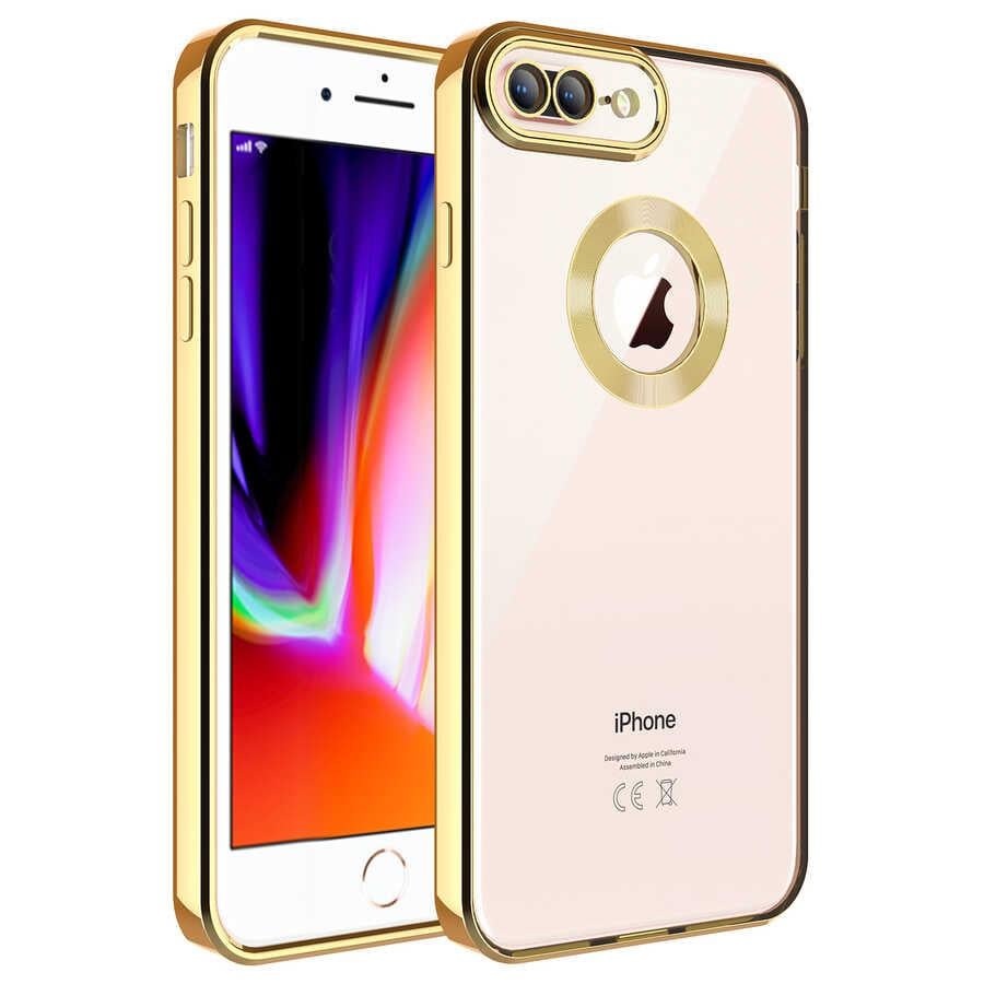 Apple iPhone 8 Plus Kılıf Kamera Korumalı Logo Gösteren Zore Omega Kapak