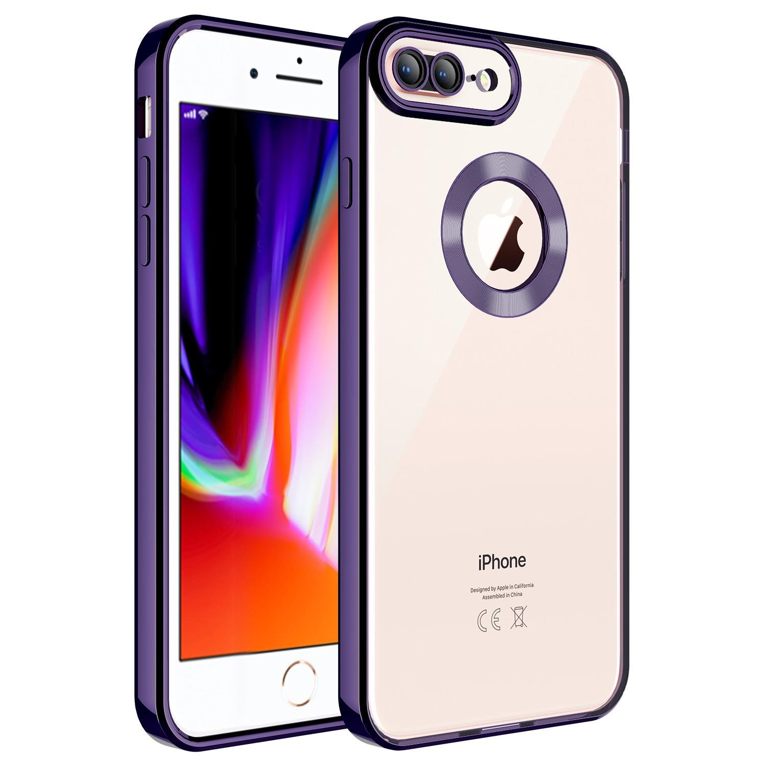 Apple iPhone 8 Plus Kılıf Kamera Korumalı Logo Gösteren Zore Omega Kapak