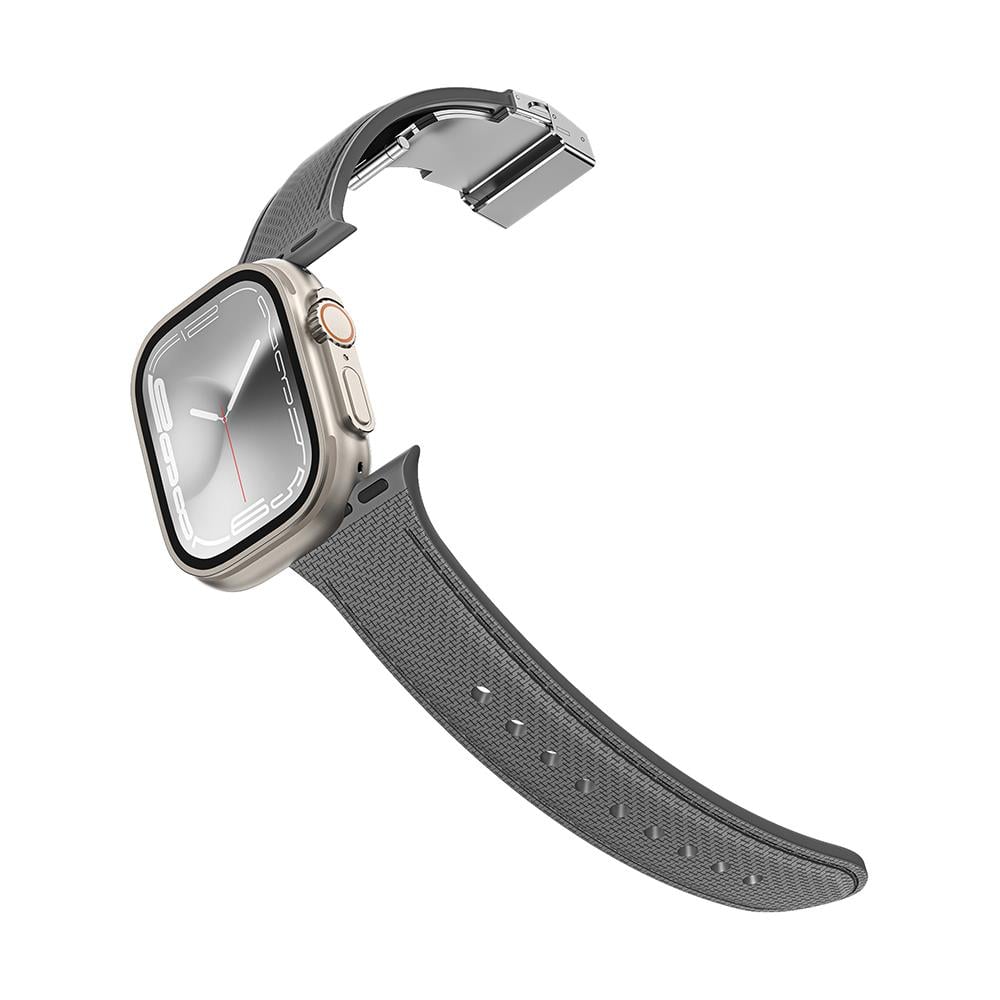 Apple Watch 10 42mm Amazingthing Titan Swift Deri Dokulu Silikon Kordon