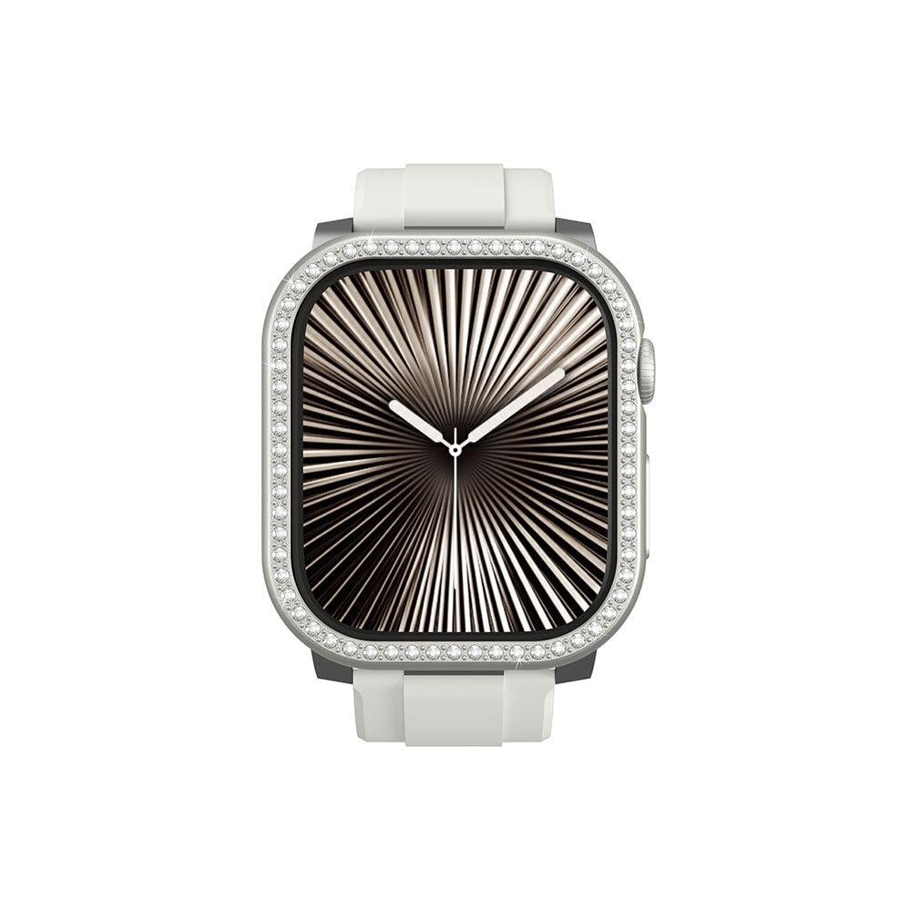Apple Watch 10 46mm Amazingthing Gleam Fit FullGuard Taşlı Sert PC Kasa ve Ekran Koruyucu