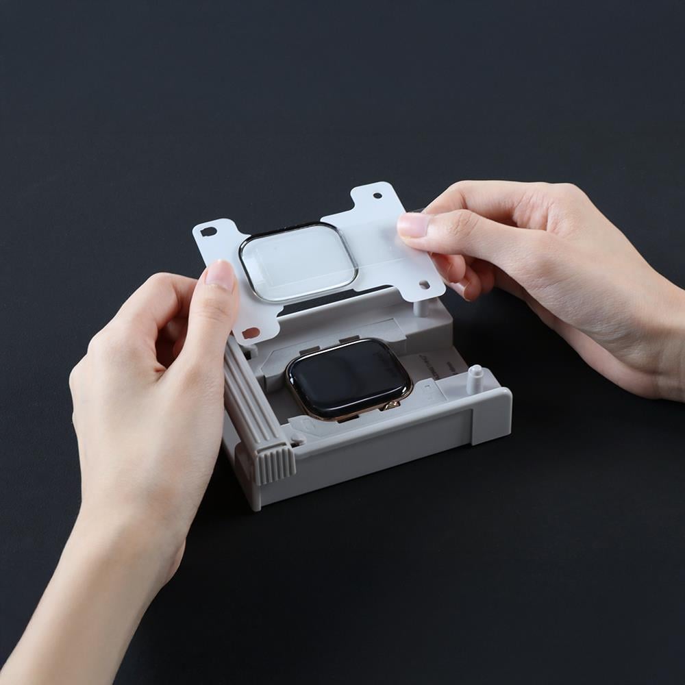 Apple Watch 10 46mm Amazingthing Radix Protective Parmak İzi Bırakmayan HD Ekran Koruyucu Film + Kolay Uygulama Aparatı
