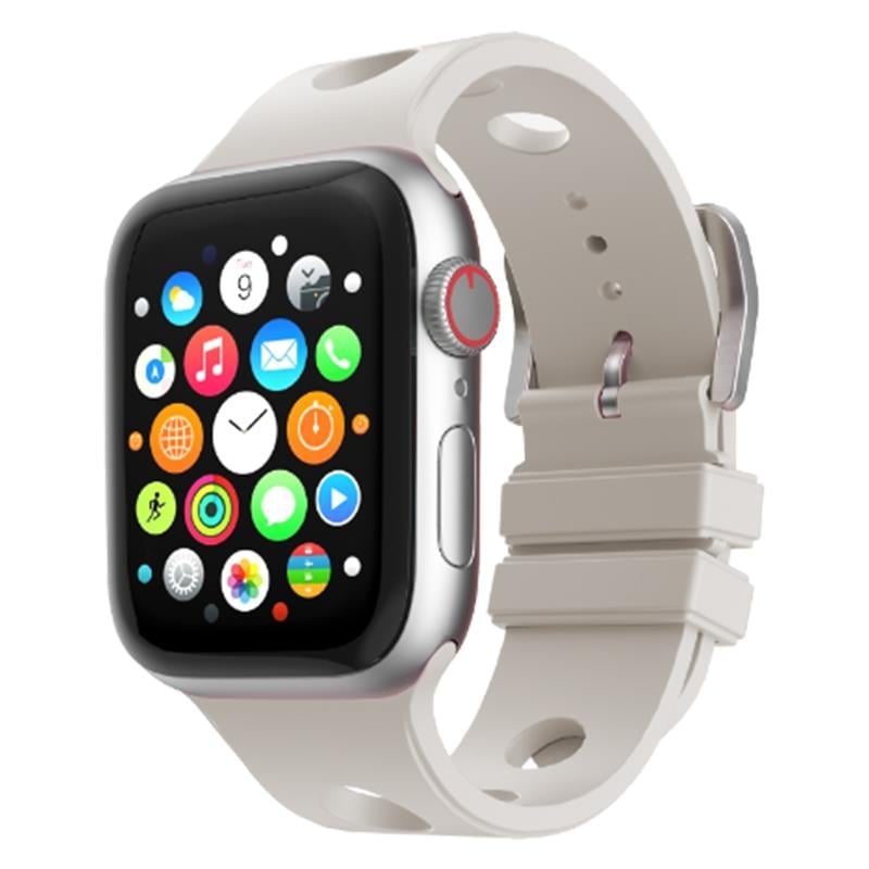 Apple Watch 7 41mm Delikli Tasarım Zore KRD-147 Silikon Kordon