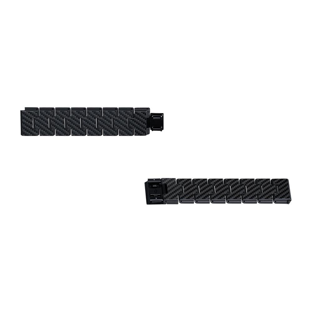 Apple Watch Serisi Uyumlu Karbon Fiber Pitaka Retro Serisi Black-Grey Twill Universal Kordon