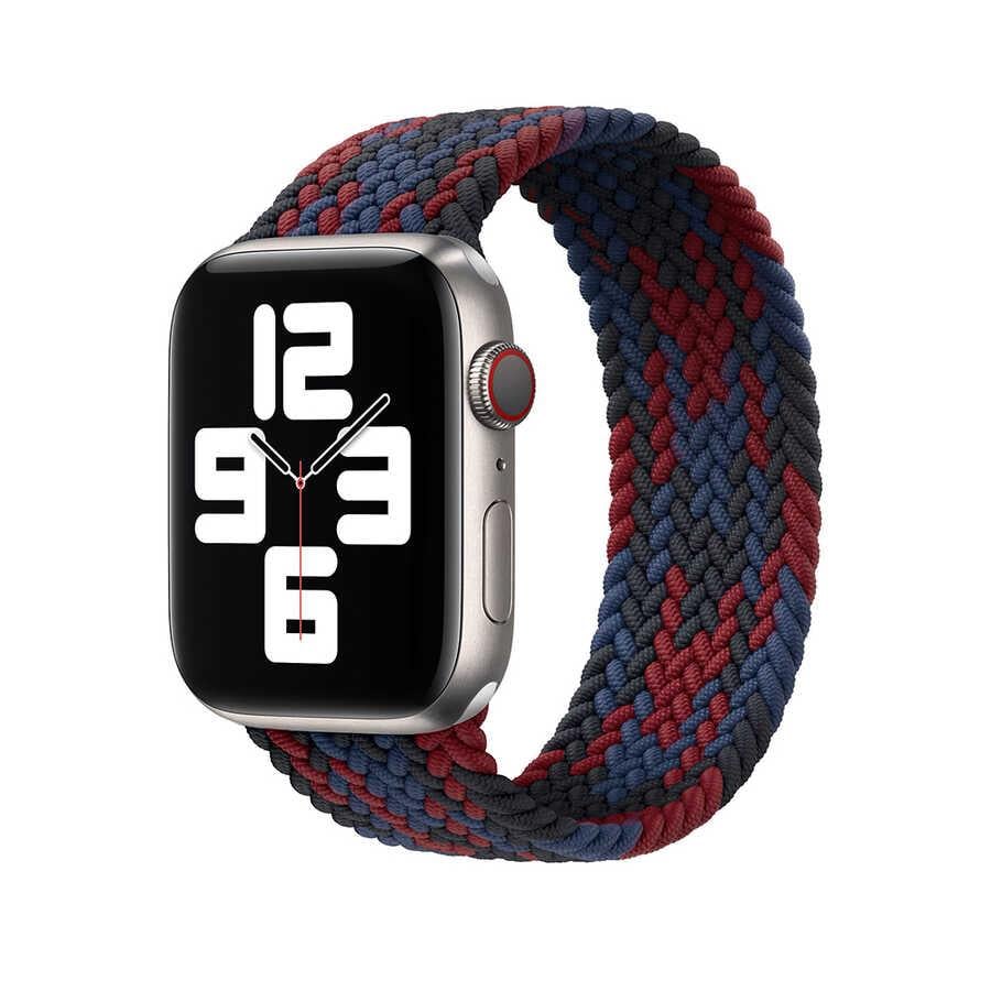 Apple Watch Ultra 49mm Kordon Wiwu Braided Solo Loop Contrast Color Large Strap Kayış