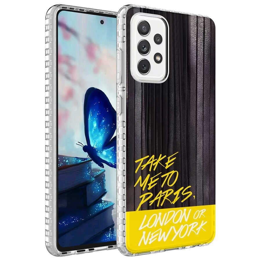 Galaxy A33 5G Kılıf Airbag Kenarlı Renkli Desenli Silikon Zore Elegans Kapak