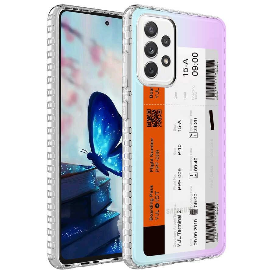 Galaxy A53 5G Kılıf Airbag Kenarlı Renkli Desenli Silikon Zore Elegans Kapak