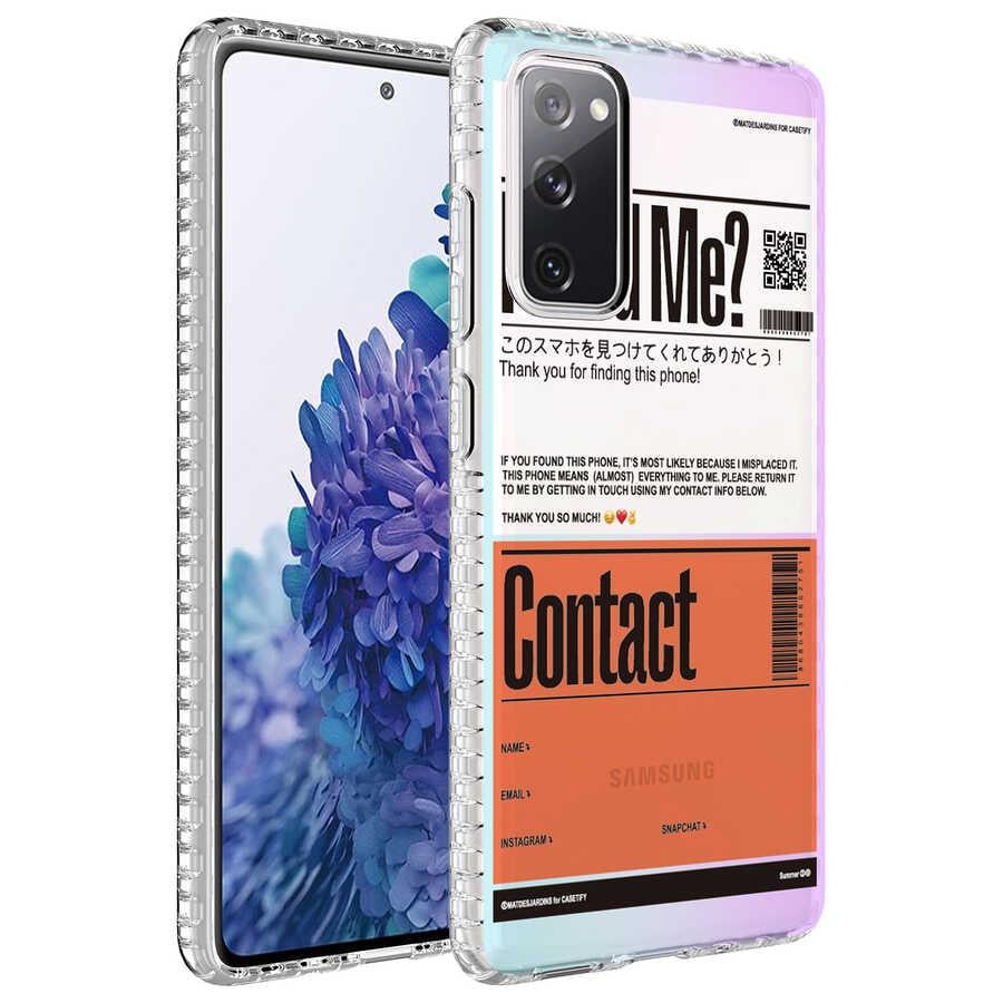 Galaxy S20 FE Kılıf Airbag Kenarlı Renkli Desenli Silikon Zore Elegans Kapak