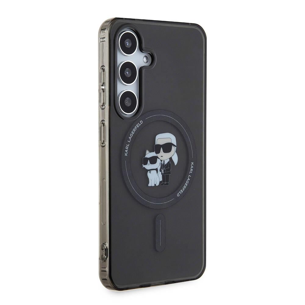 Galaxy S24 Kılıf Karl Lagerfeld Orjinal Lisanslı M-safe Şarj Özellikli Karl & Choupette IML Baskılı Kapak
