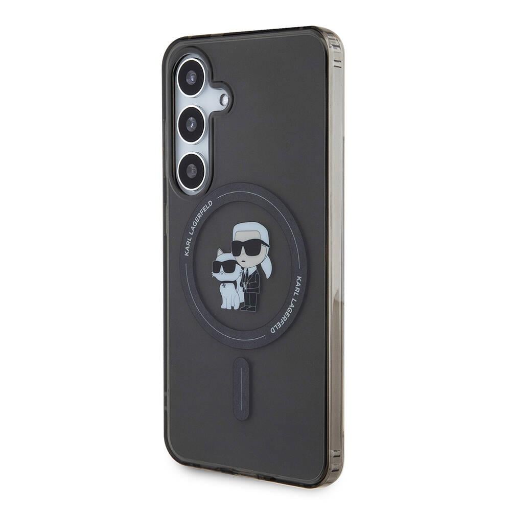 Galaxy S24 Kılıf Karl Lagerfeld Orjinal Lisanslı M-safe Şarj Özellikli Karl & Choupette IML Baskılı Kapak