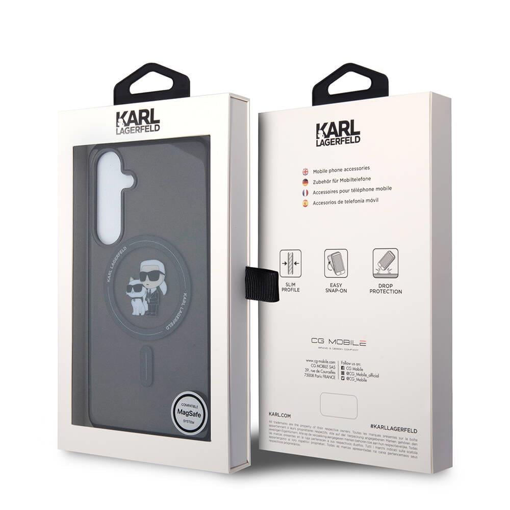 Galaxy S24 Plus Kılıf Karl Lagerfeld Orjinal Lisanslı M-safe Şarj Özellikli Karl & Choupette IML Baskılı Kapak