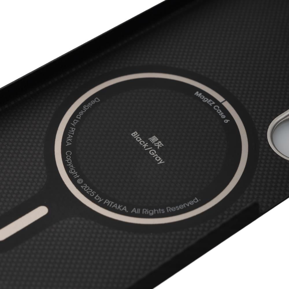 Galaxy S25 Ultra Kılıf M-safe Şarj Özellikli 600D Aramid Fiber Pitaka Ultra-Slim Classic Serisi Black-Grey Twill Kapak