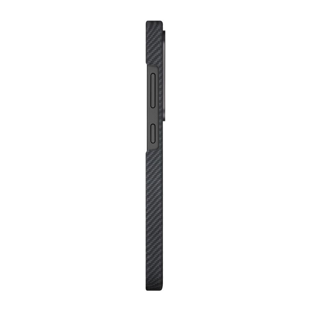 Galaxy S25 Ultra Kılıf M-safe Şarj Özellikli 600D Aramid Fiber Pitaka Ultra-Slim Classic Serisi Black-Grey Twill Kapak