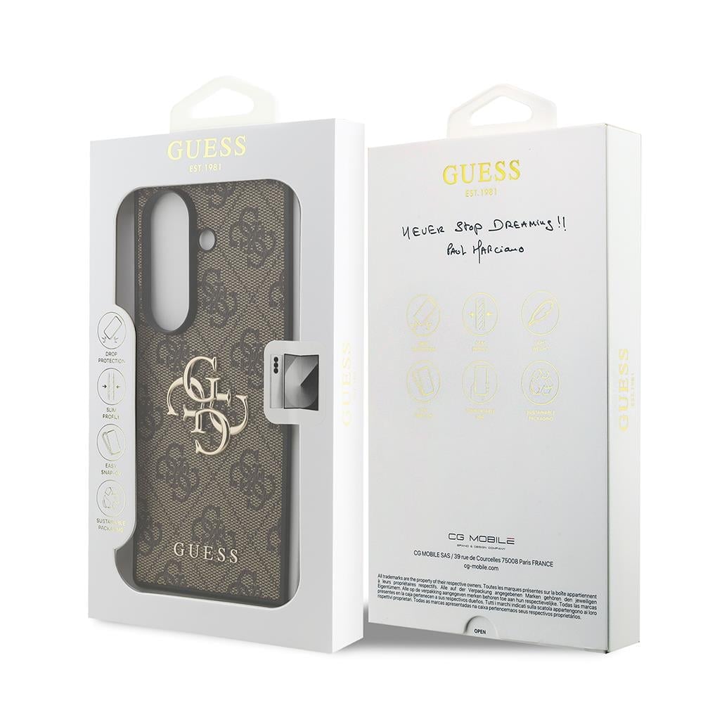 Galaxy Z Fold 7 Kılıf Guess Orjinal Lisanslı PU Deri Büyük Metal Logo Dizaynlı Kapak