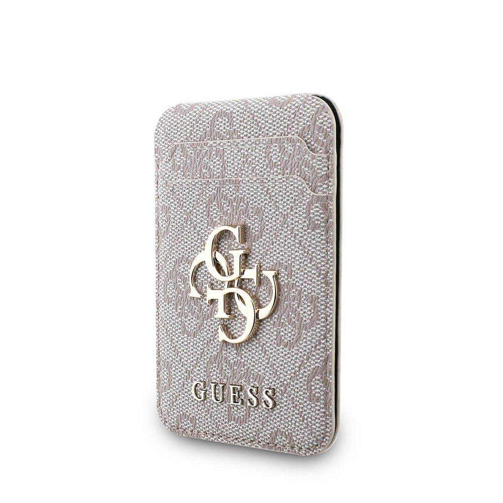 Guess Orjinal Lisanslı PU Deri 4G Desenli Metal Büyük 4G ve Yazı Logolu Standlı Magnetik Kartlık